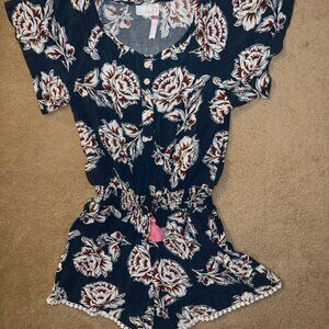 Matilda Jane 435 Girl 10 Navy (Brilliant Daydream) Everyday Dream Floral Romper